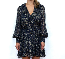 Load image into Gallery viewer, ZIMMERMANN LUREX WRAP MINI DRESS SIZE 14/12 - POSE dress hire
