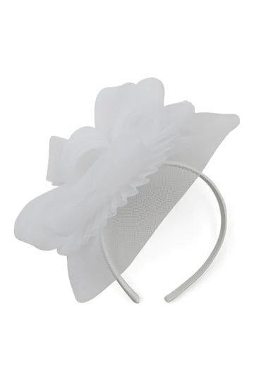 MORGAN & TAYLOR SIMONE WHITE FASCINATOR - POSE dress hire