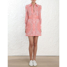 Load image into Gallery viewer, ZIMMERMANN PINK HEATHERS BANDANA MINI DRESS SIZE 12
