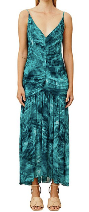 GINGER & SMART BLUE GREEN THE SONG OF THE SEA MAXI DRESS SIZE 12