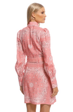 Load image into Gallery viewer, ZIMMERMANN PINK HEATHERS BANDANA MINI DRESS SIZE 12
