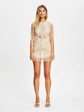 Load image into Gallery viewer, HIRE ALICE MCCALL PEACH CREAM MOOD FOR LOVE MINI DRESS SIZE 14
