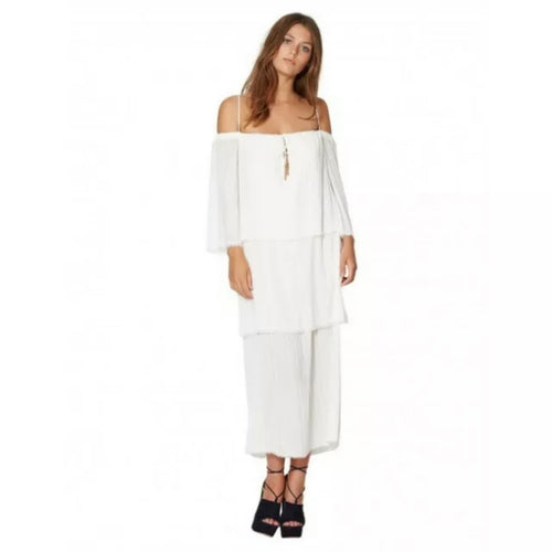 BEC + BRIDGE WINDSWEPT TIERED MAXI DRESS SIZE 12 - POSE dress hire